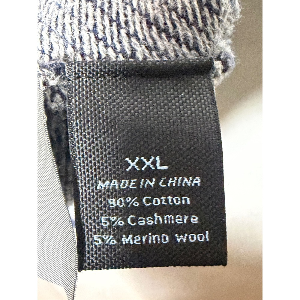 Marc Anthony Mens XXL Slim Fit V-Neck Sweater Navy Blue Cashmere Merino Blend - Picture 4 of 7